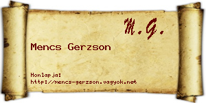 Mencs Gerzson névjegykártya